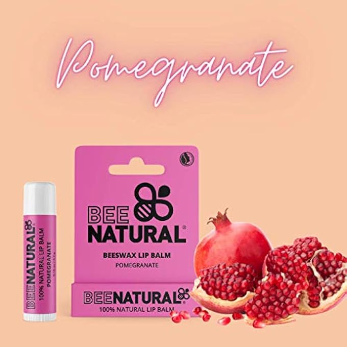 bee natural 100% NATURAL MOISTURISING LIP BALM, POMEGRANATE - PACK OF 3 - Image 4